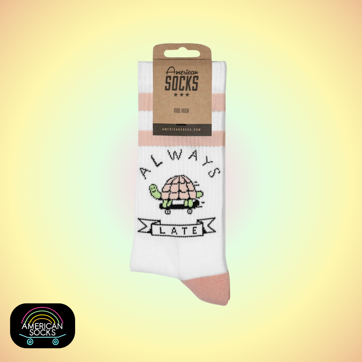 Américan Socks Chaussettes "Always Late" - Mid High - Taille Unique