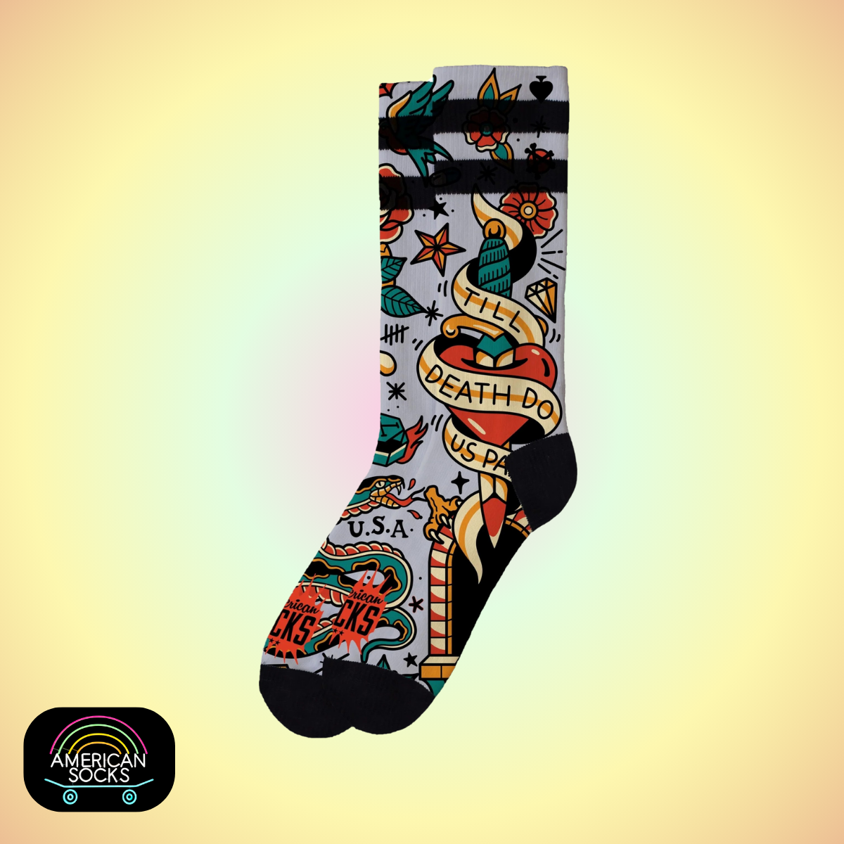 Américan Socks Chaussettes "Till Death Do Us Part" – Mid High