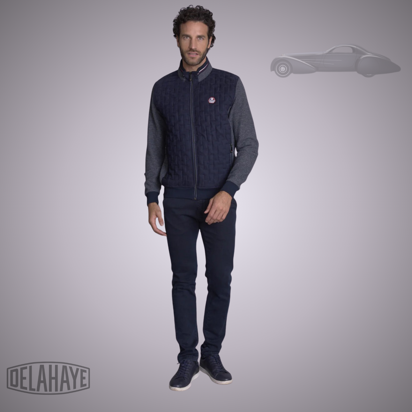 Delahaye Gilet Matelassé "Goulier" - Marine/Brun