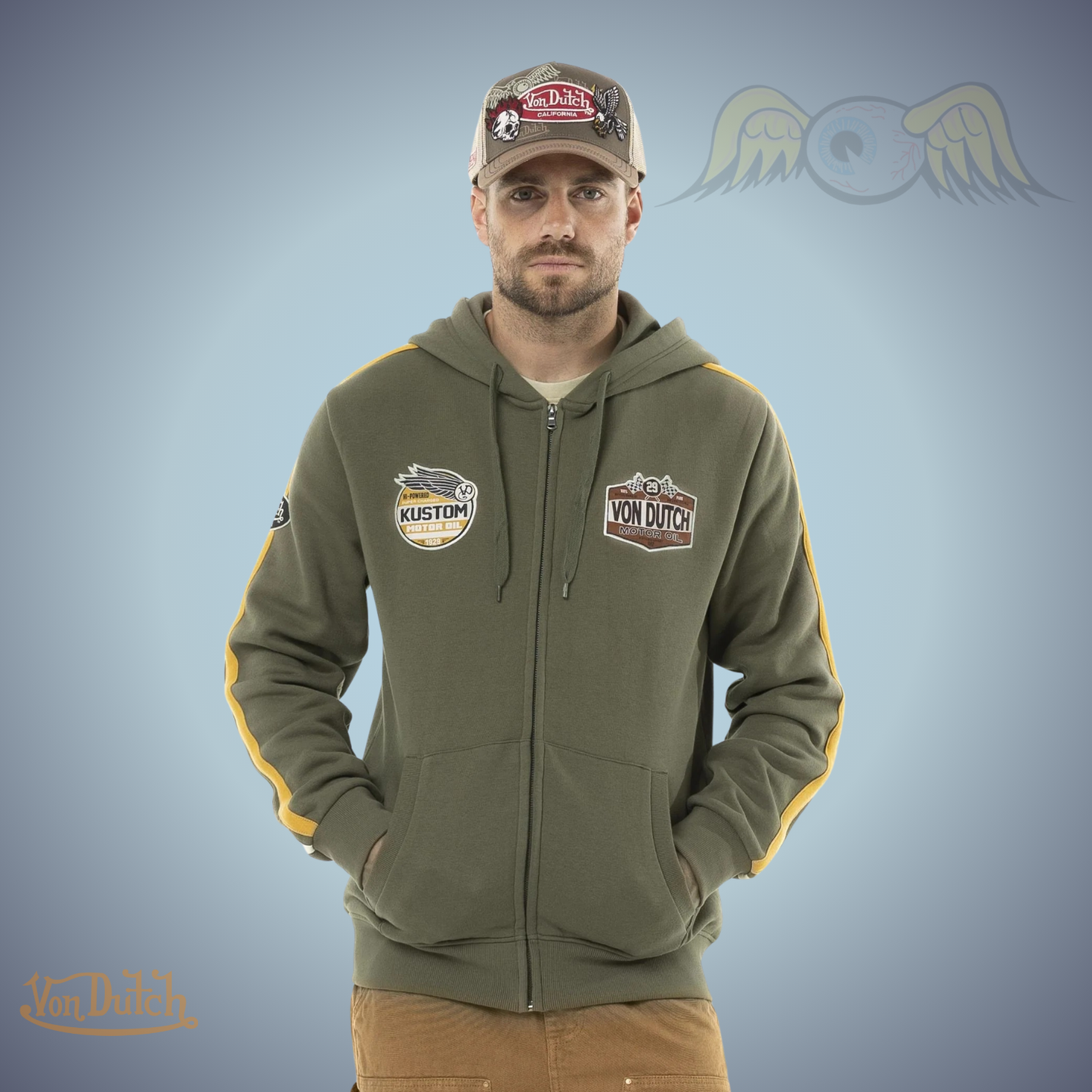 VD Sweat Capuche Zippé "Matty" Kaki