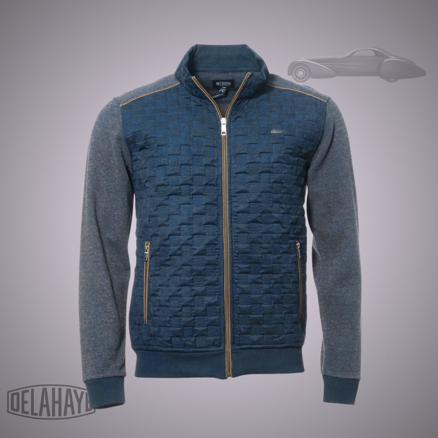 Delahaye Gilet Matelassé "Goulier" - Marine/Brun