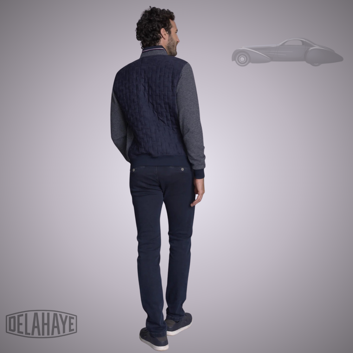 Delahaye Gilet Matelassé "Goulier" - Marine/Brun