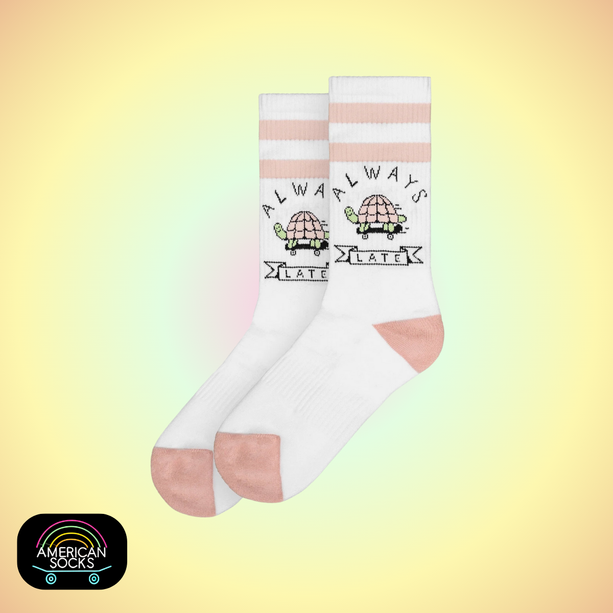 Américan Socks Chaussettes "Always Late" - Mid High - Taille Unique