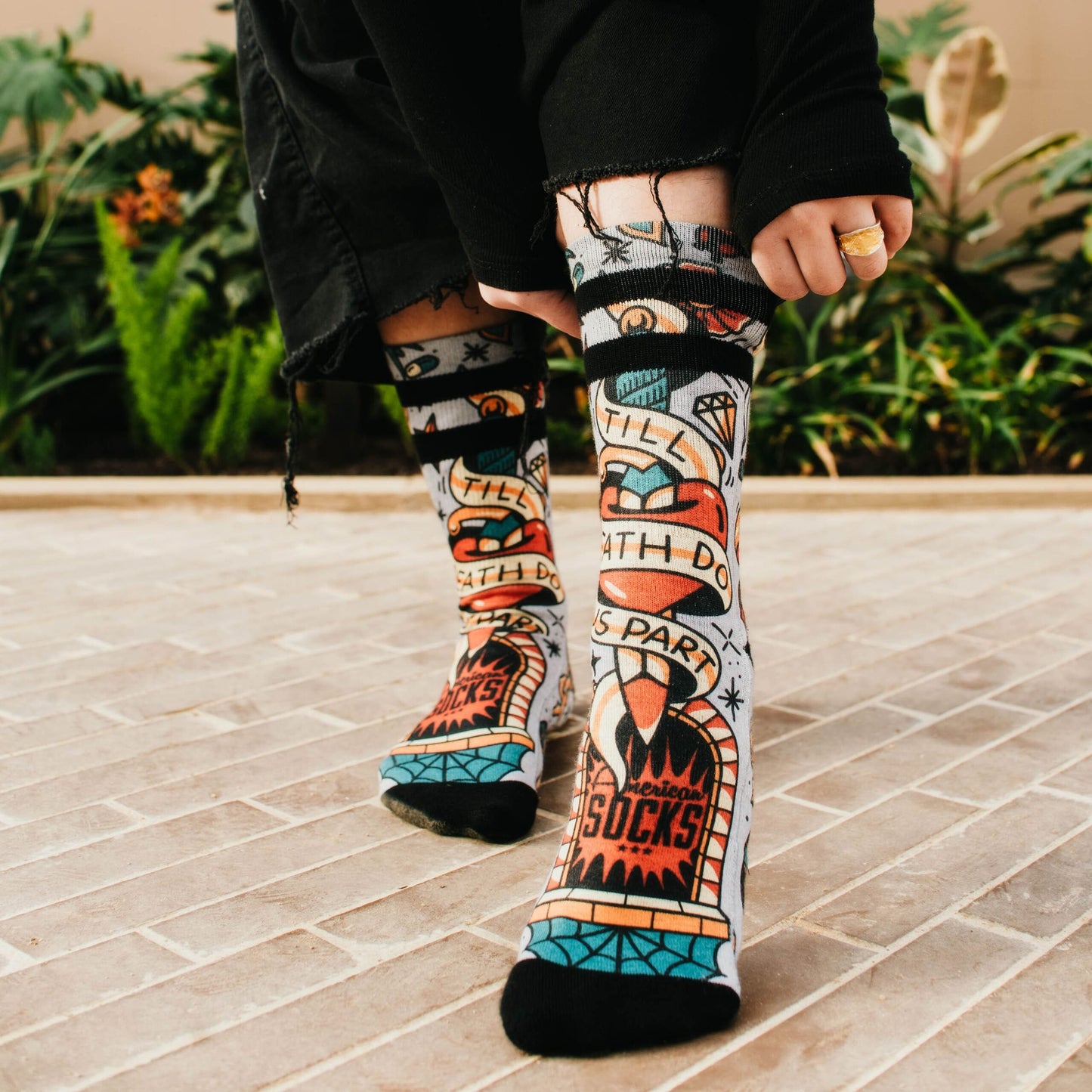 Américan Socks Chaussettes "Till Death Do Us Part" – Mid High