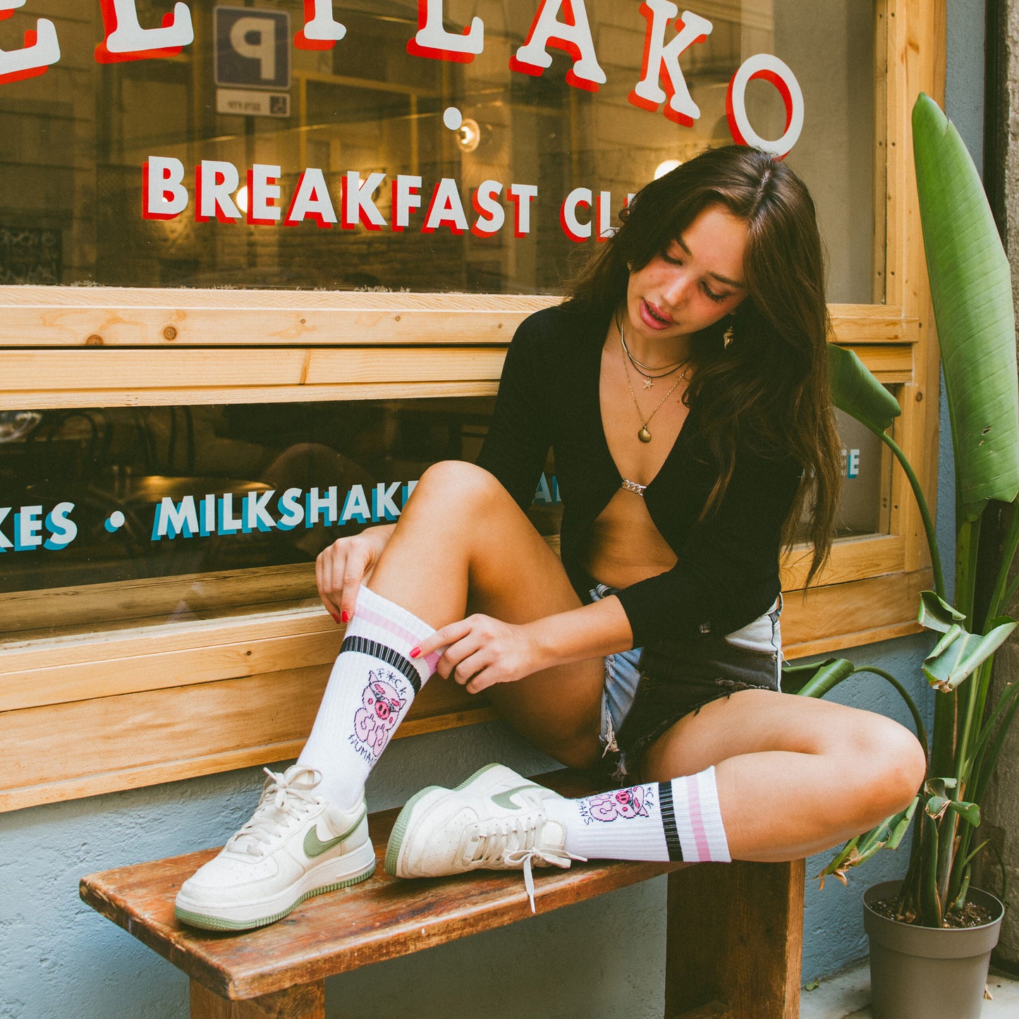 Américan Socks Chaussettes "F*ck Humans" - Mid High - Taille Unique