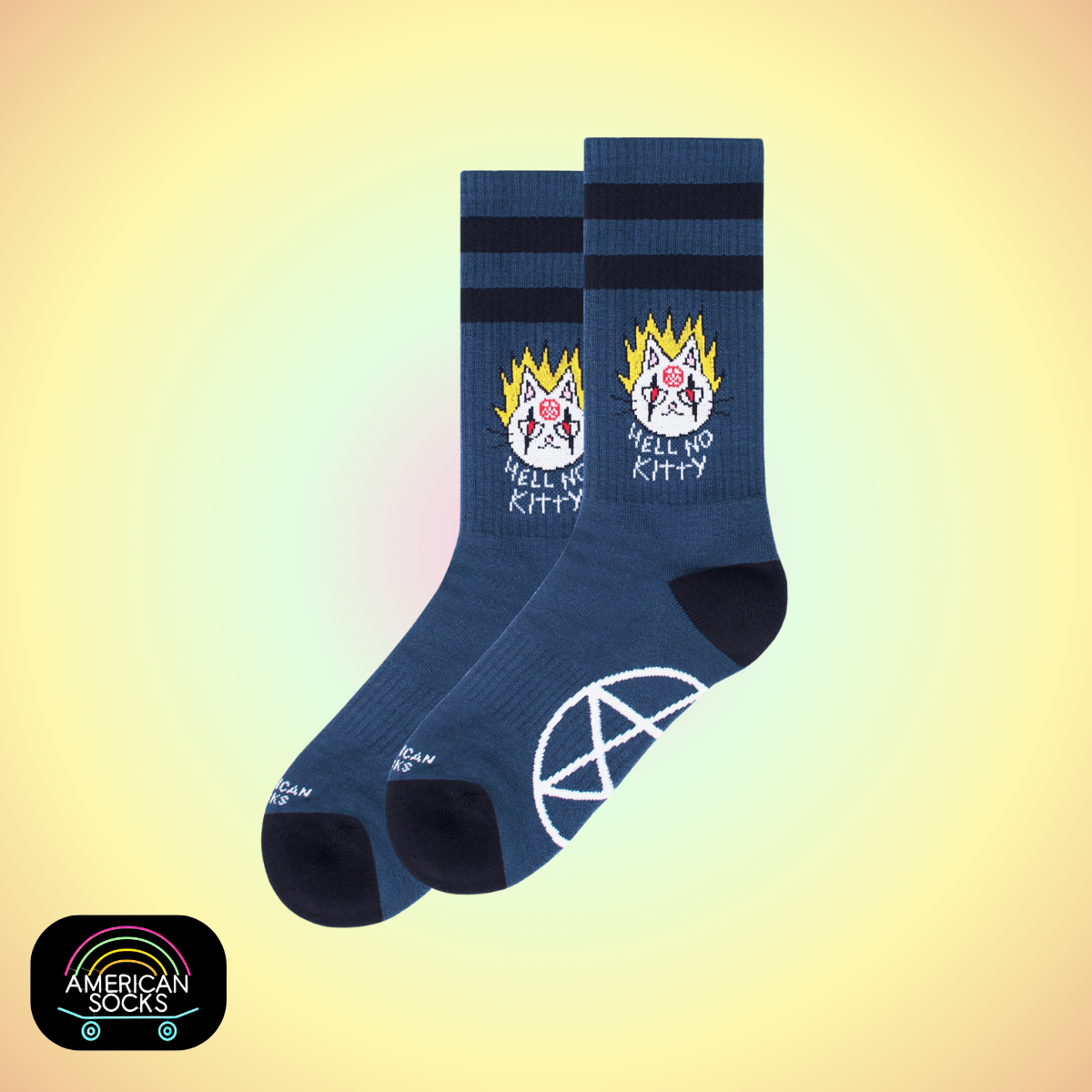 Américan Socks Chaussettes "Hell No Kitty" - Mid High - Taille Unique