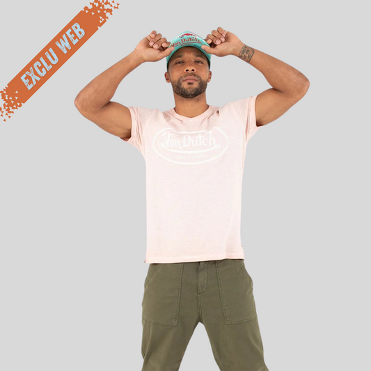 VD Tee Shirt Col V TYRON - Rose (Exclu Web)