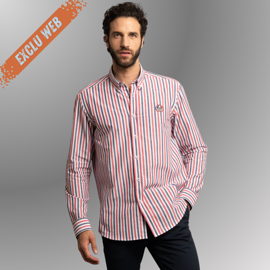 Delahaye Chemise ML CYGNE - Marine (Exclu Web)