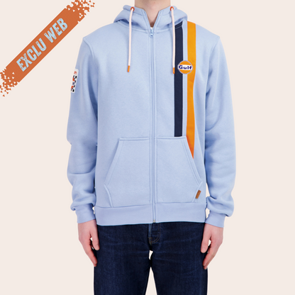 Gulf Hoodie Full Zip TIMELESS HISTORY - Light Blue