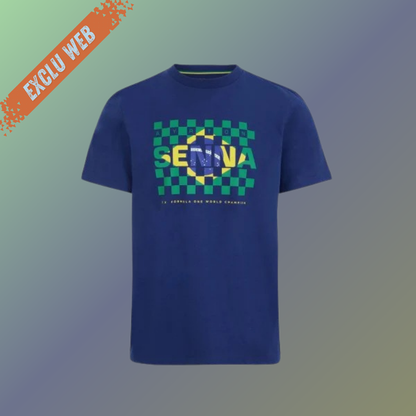 Ayrton Senna Logo Tee Blue (Exclu Web)