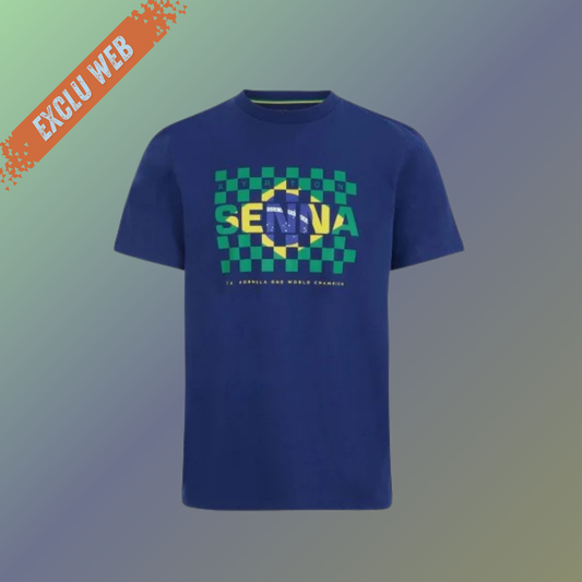Ayrton Senna Logo Tee Blue (Exclu Web)