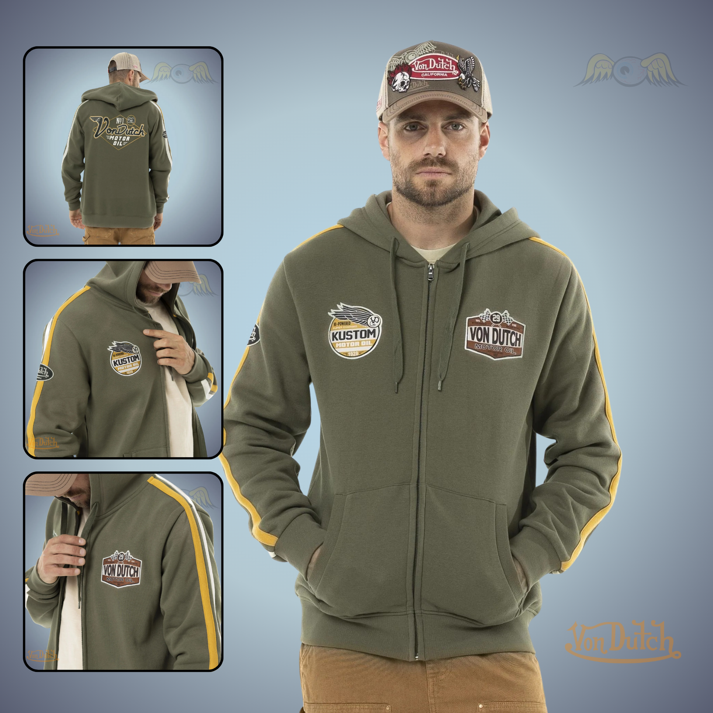VD Sweat Capuche Zippé "Matty" Kaki
