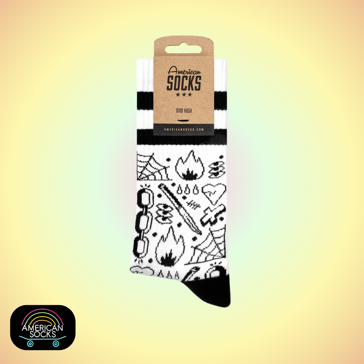 Américan Socks Chaussettes "Broken Chain" - Mid High - Taille Unique