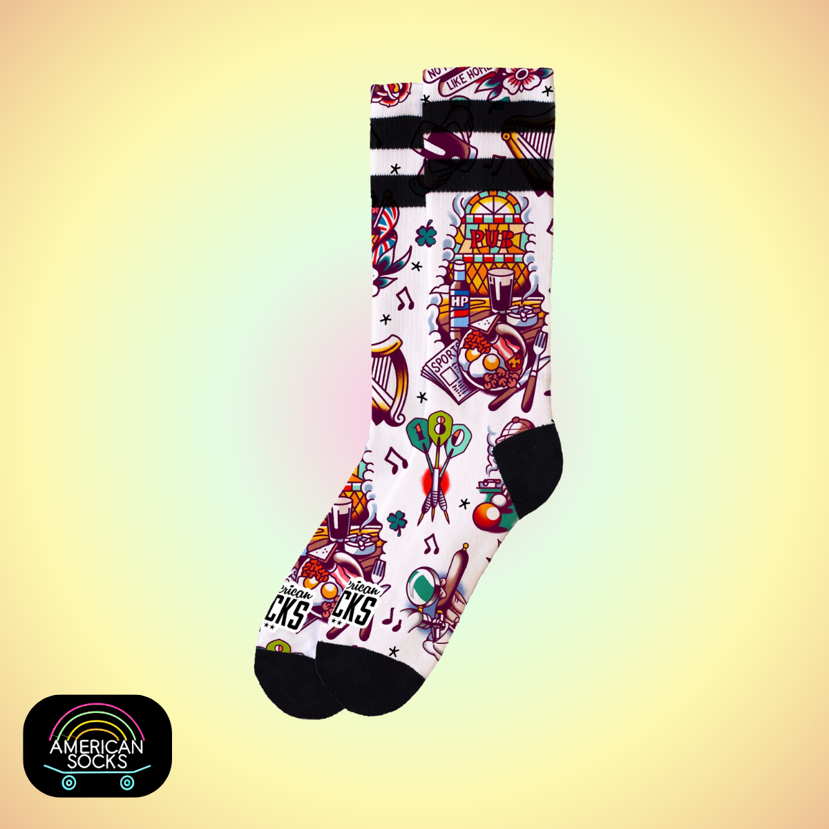 Américan Socks Chaussettes "Pub" – Mid High