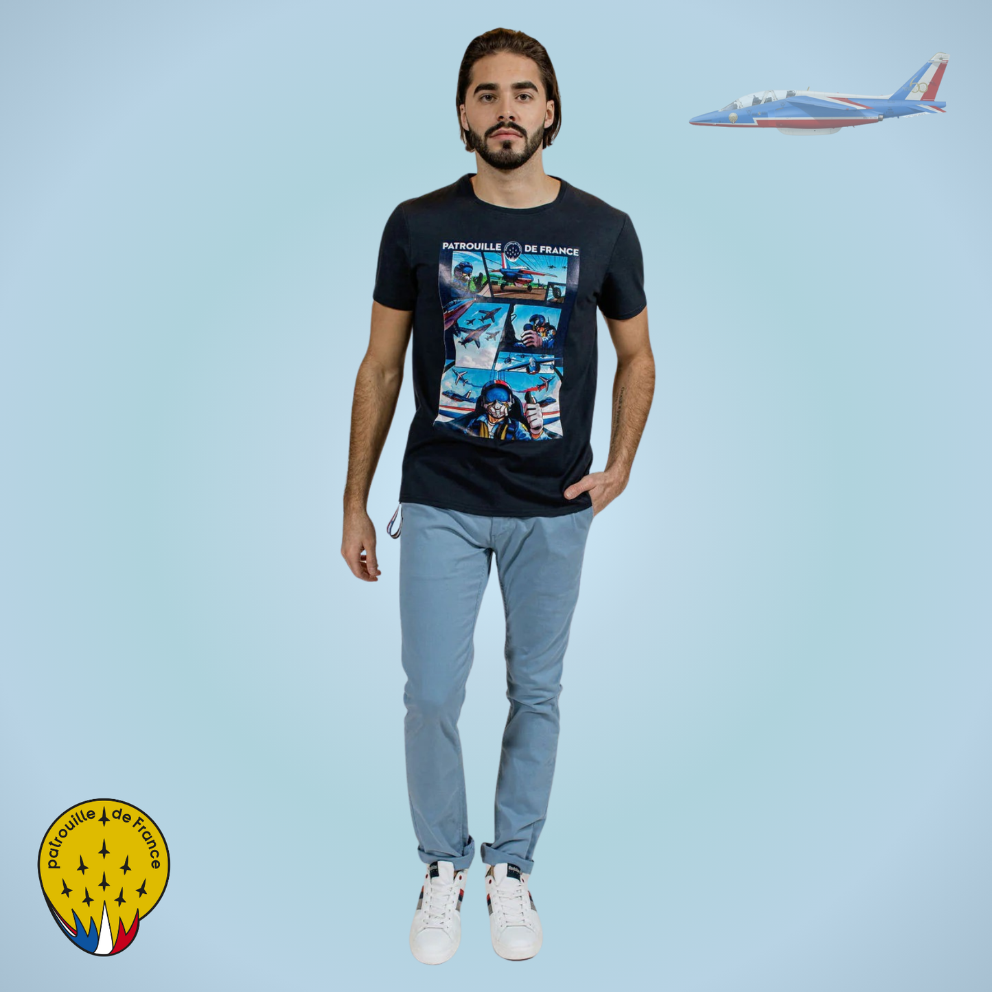 PAF Tee Shirt "Sky Trim" - Navy