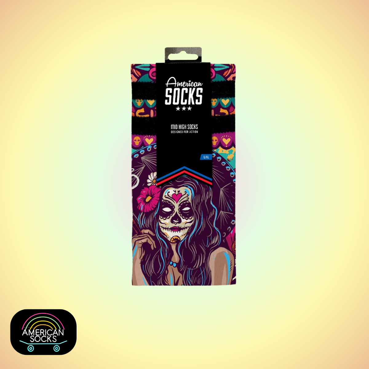 Américan Socks Chaussettes "Día de los muertos" - Mid High