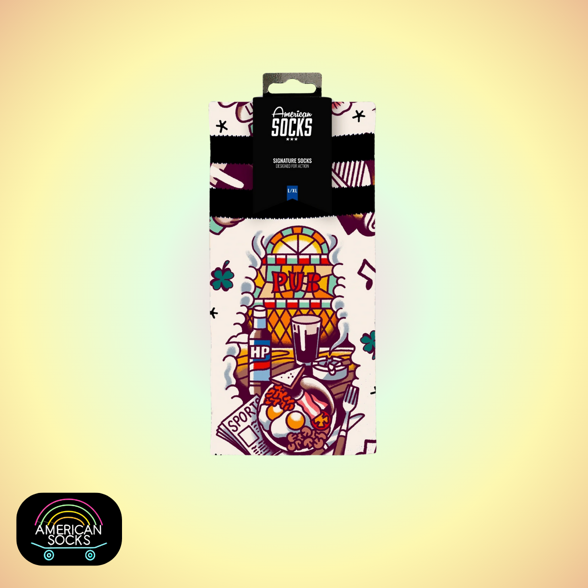 Américan Socks Chaussettes "Pub" – Mid High