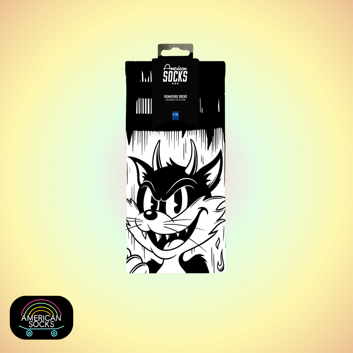 Américan Socks Chaussettes "Evil Cat" – Mid High