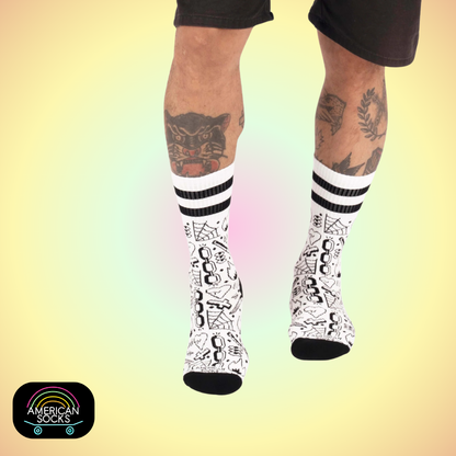 Américan Socks Chaussettes "Broken Chain" - Mid High - Taille Unique