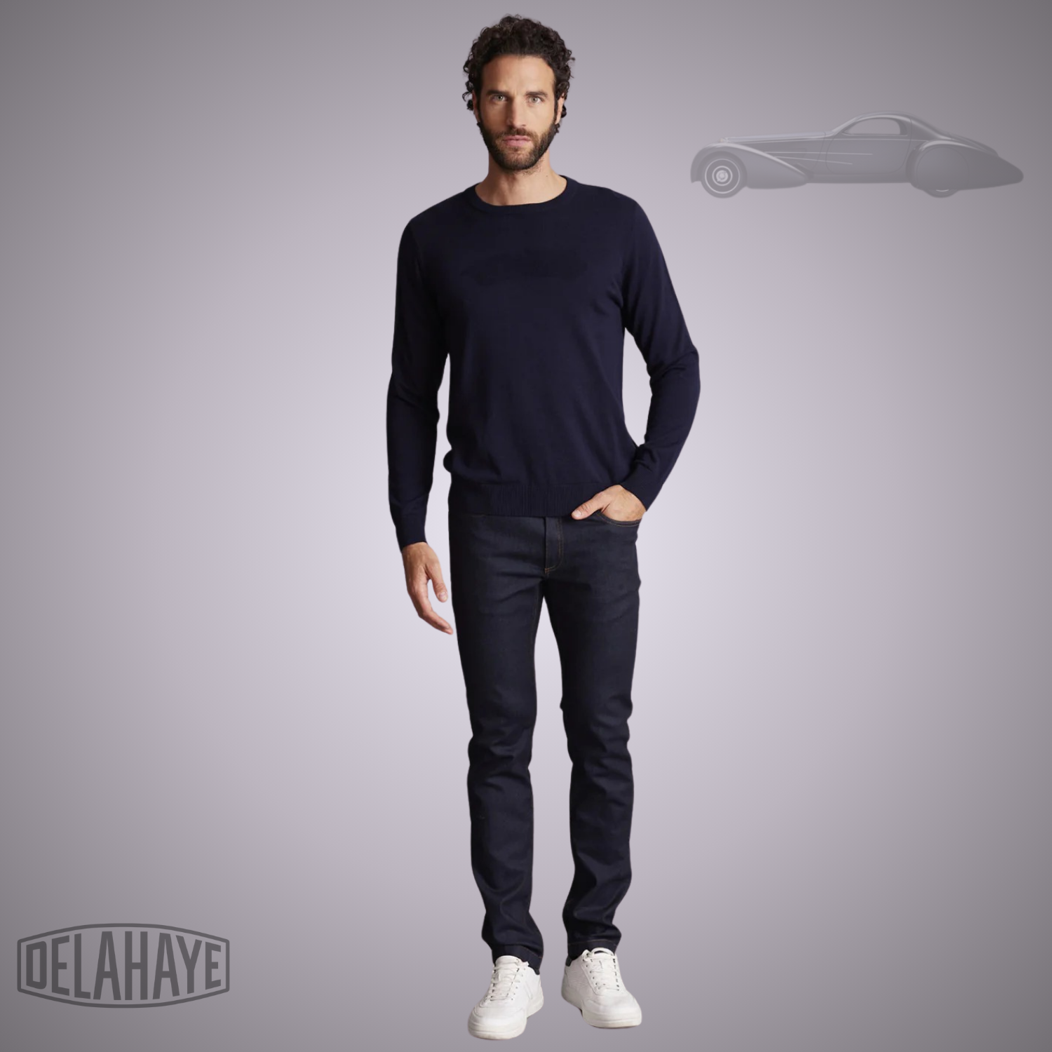 Delahaye Pull "Horizon" - Marine - Jusqu'au 4XL