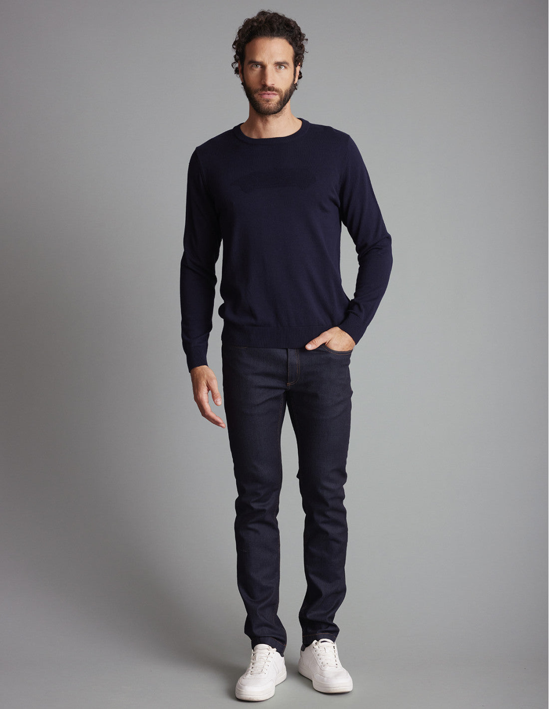 Delahaye Pull "Tizzano" - Marine - Jusqu'au 4XL