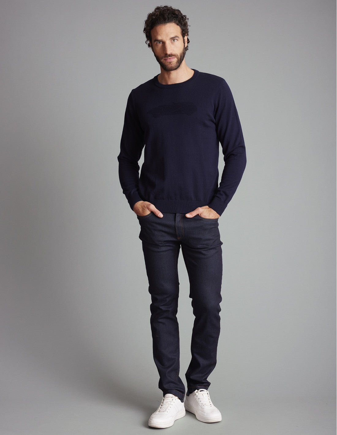 Delahaye Pull "Tizzano" - Marine - Jusqu'au 4XL