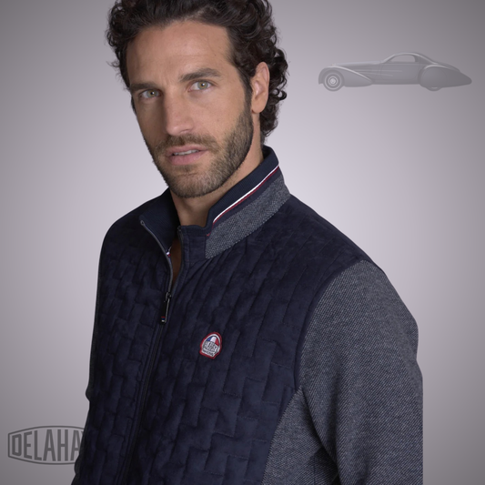 Delahaye Gilet Matelassé "Goulier" - Marine/Brun