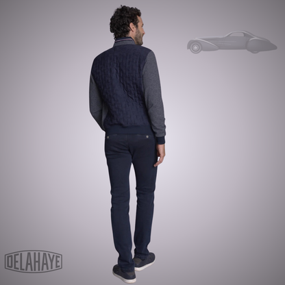 Delahaye Gilet Matelassé "Goulier" - Marine/Brun