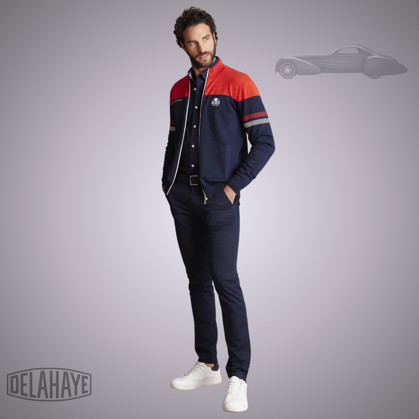 Delahaye Gilet "Navy" - Marine/Rouge