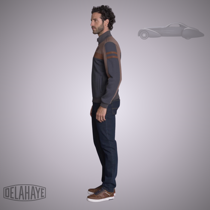 Delahaye Sweat Zippé "Gréolières"- Marine/Marron