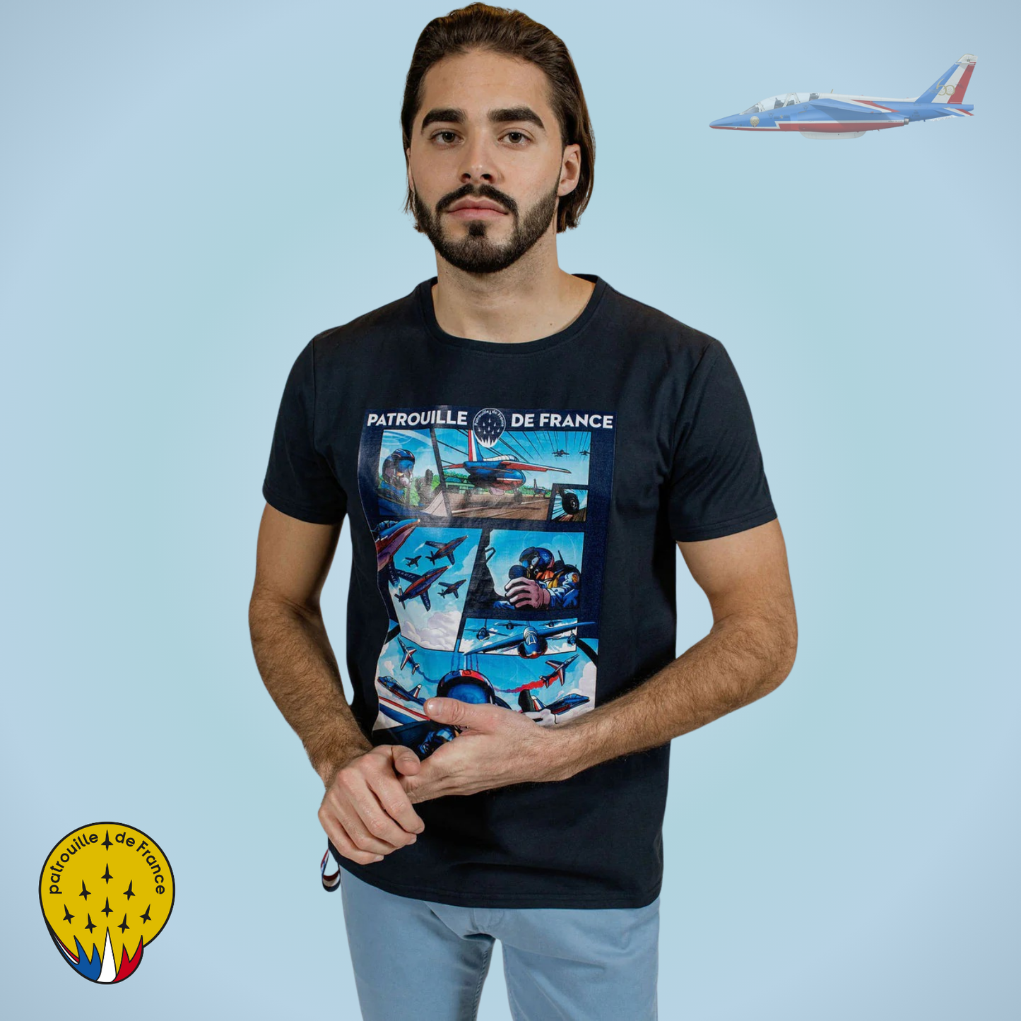 PAF Tee Shirt "Sky Trim" - Navy