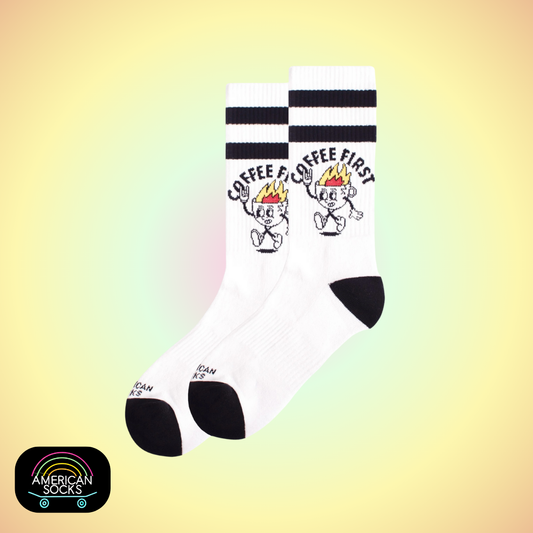 Américan Socks Chaussettes "Coffee First" - Mid High - Taille Unique