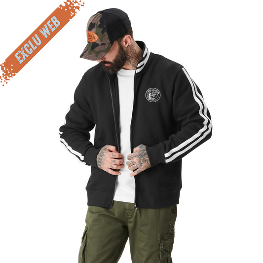 VD Sweat Zippé BIKE - Noir/Blanc