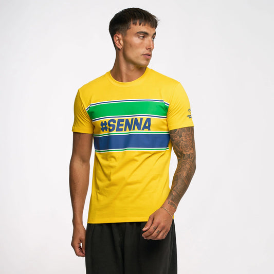 Ayrton Senna Tee Shirt "#Senna" - Jaune