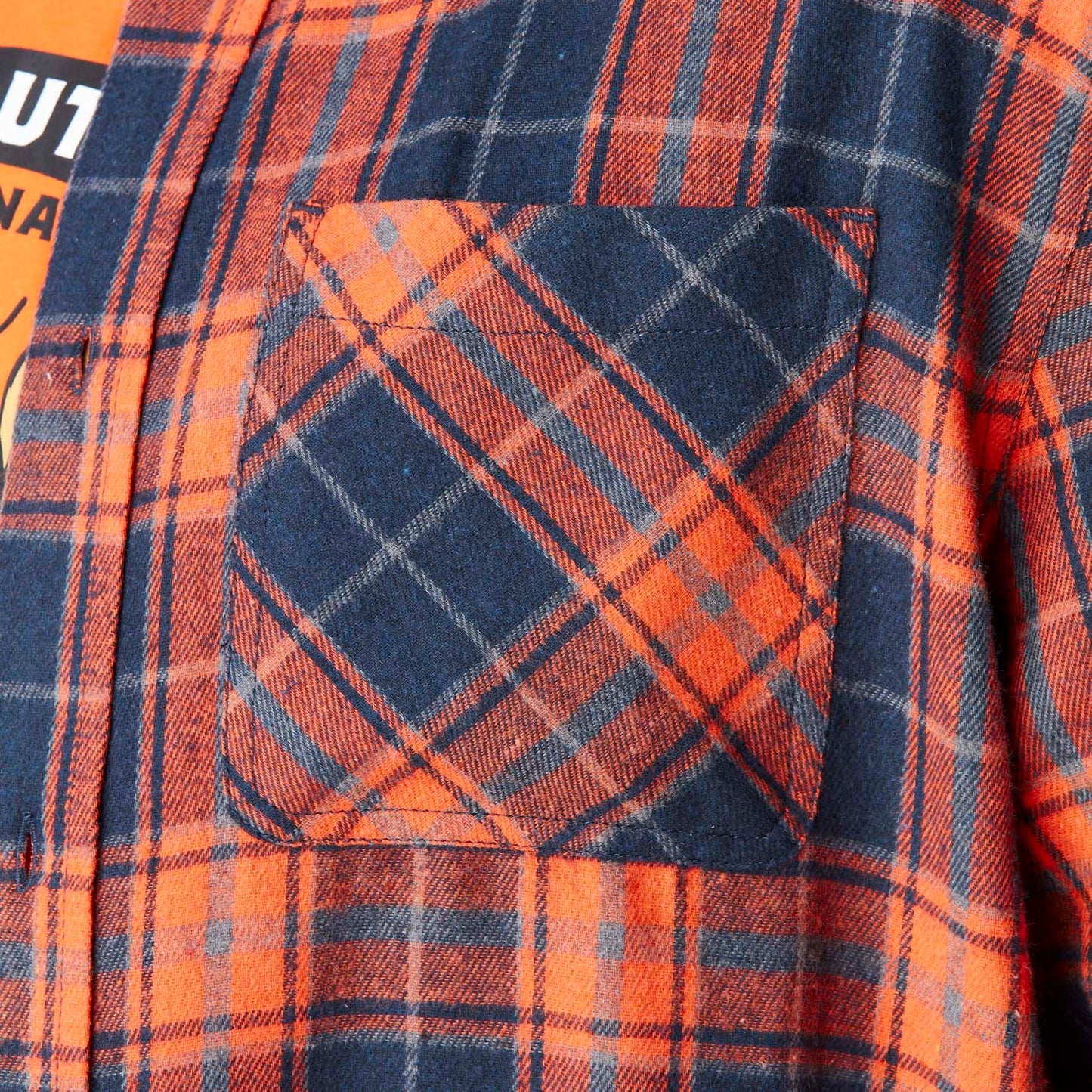 VD Chemise Flanelle TYLER - Marine/Orange - 1 en stock