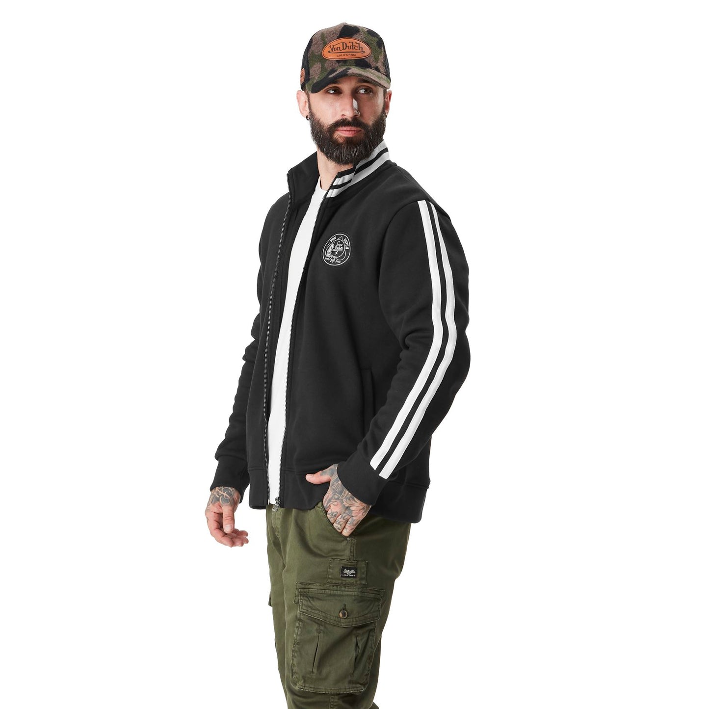 VD Sweat Zippé BIKE - Noir/Blanc