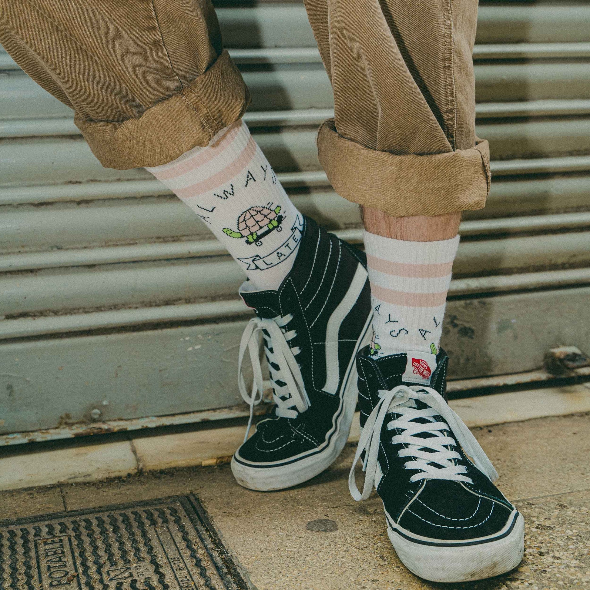 Américan Socks Chaussettes "Always Late" - Mid High - Taille Unique - Pau Motors Shop