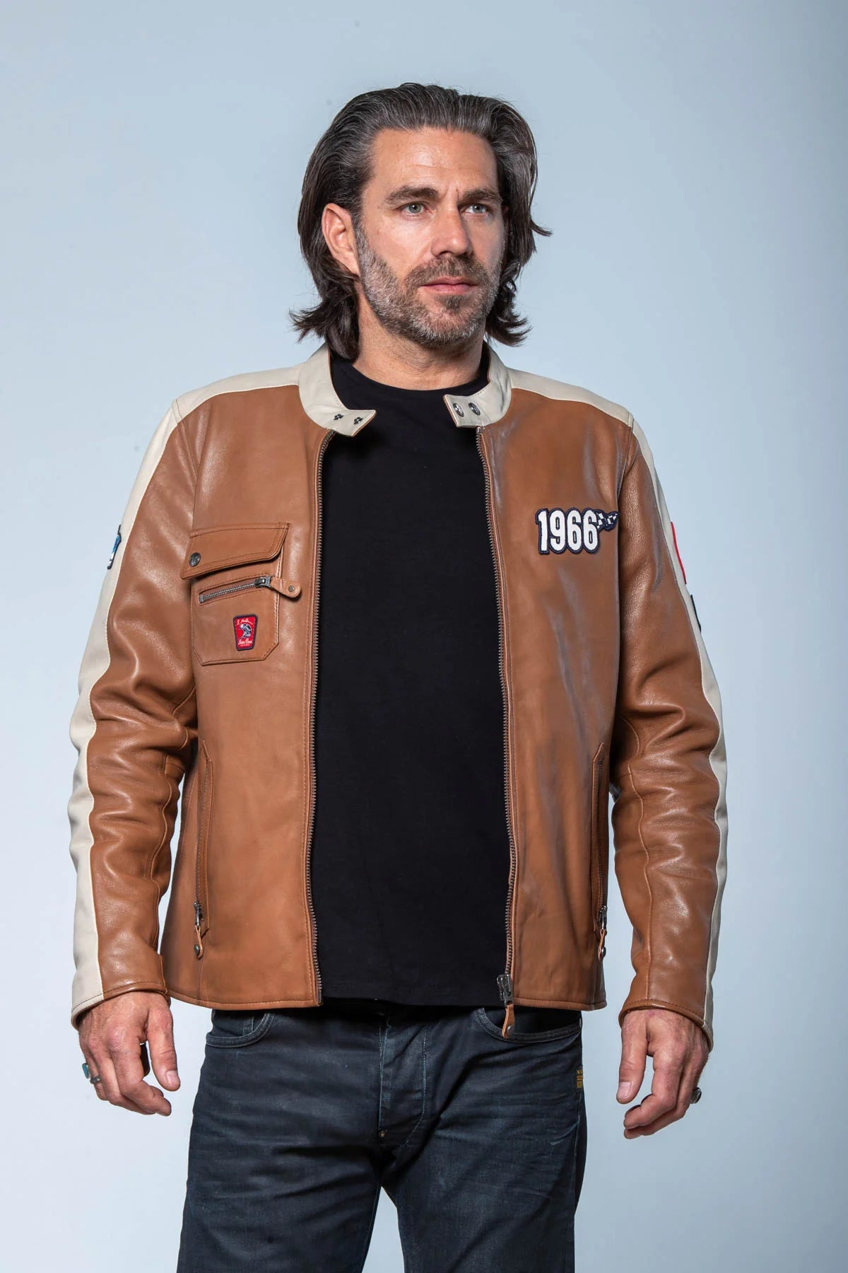 SMQ Cuir ROY - Marron/Ecru - Pau Motors Shop