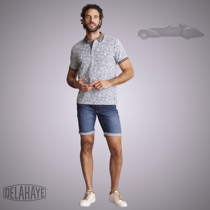 Delahaye Polo "Lemarine" - Marine/Blanc/Sauge - Pau Motors Shop
