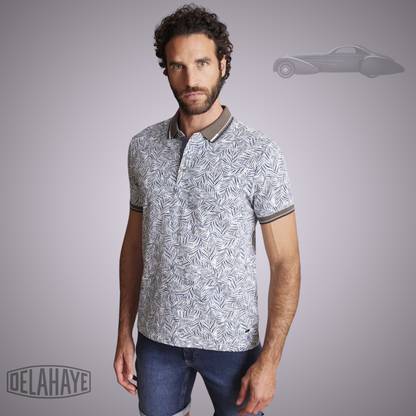 Delahaye Polo "Lemarine" - Marine/Blanc/Sauge - Pau Motors Shop
