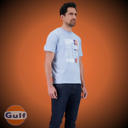 Gulf Tee Shirt "Racing History" - Light Blue