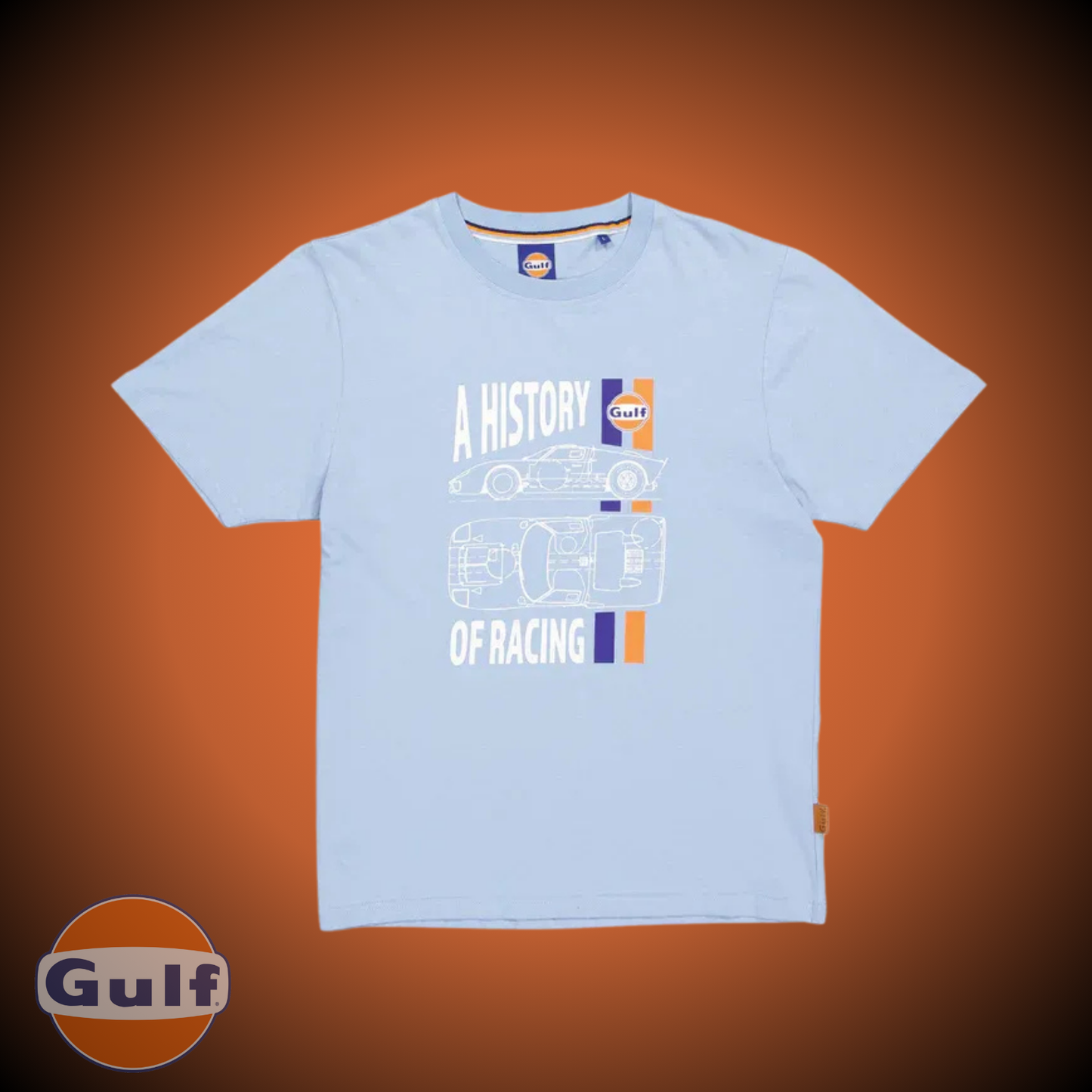 Gulf Tee Shirt "Racing History" - Light Blue