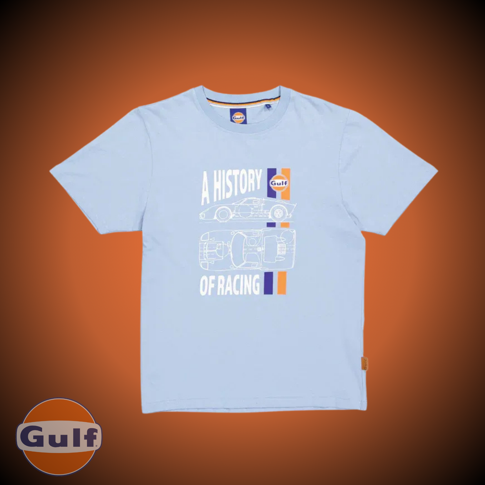 Gulf Tee Shirt "Racing History" - Light Blue