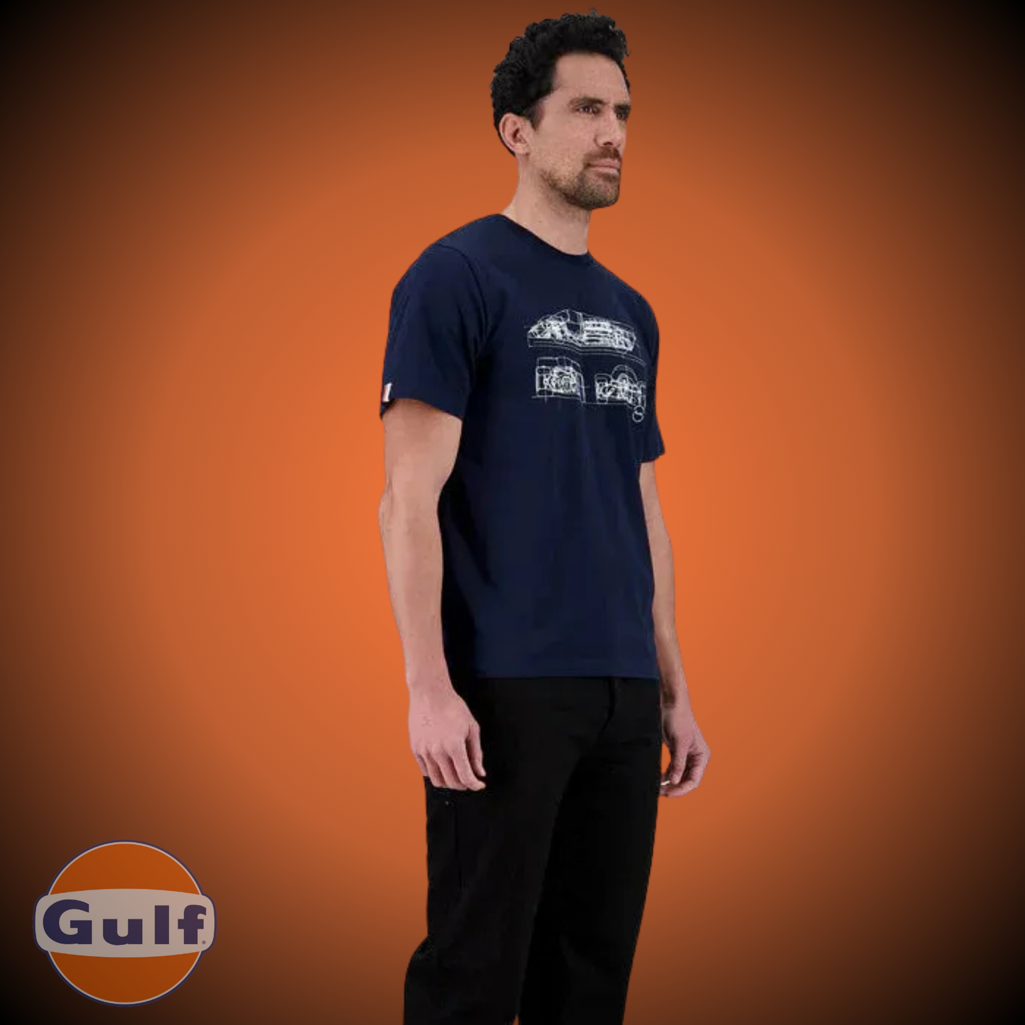 Gulf Tee Shirt "Blue Print" - Marine