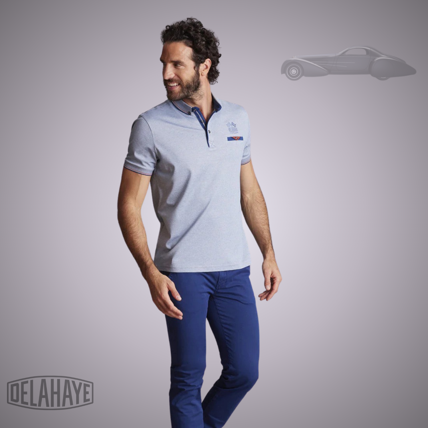 Delahaye Polo "Lacalu" - Bleu - Jusqu'au 4XL