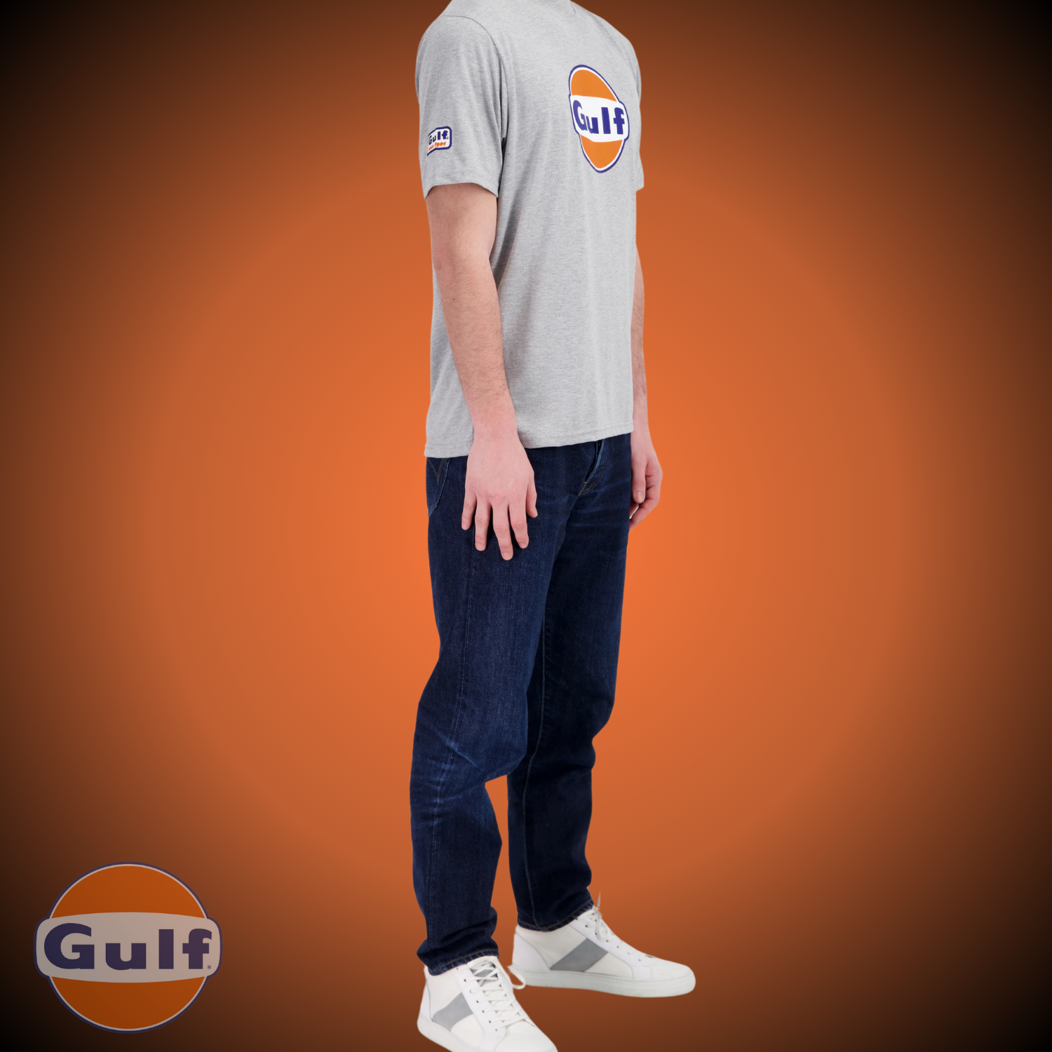 Gulf Tee Shirt LOGO - Gris chiné