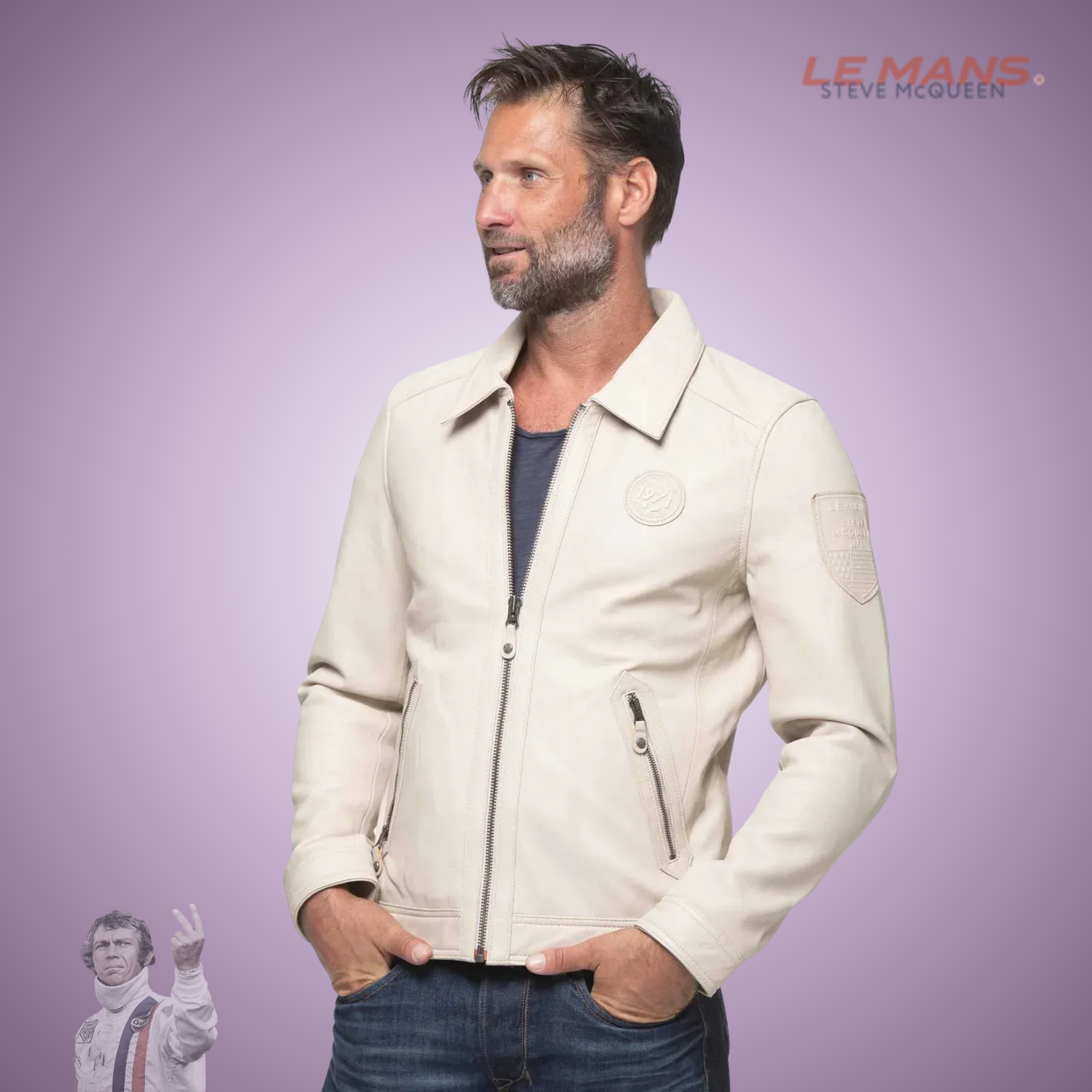SMQ Cuir ALAN - Ecru - Du M au 3XL