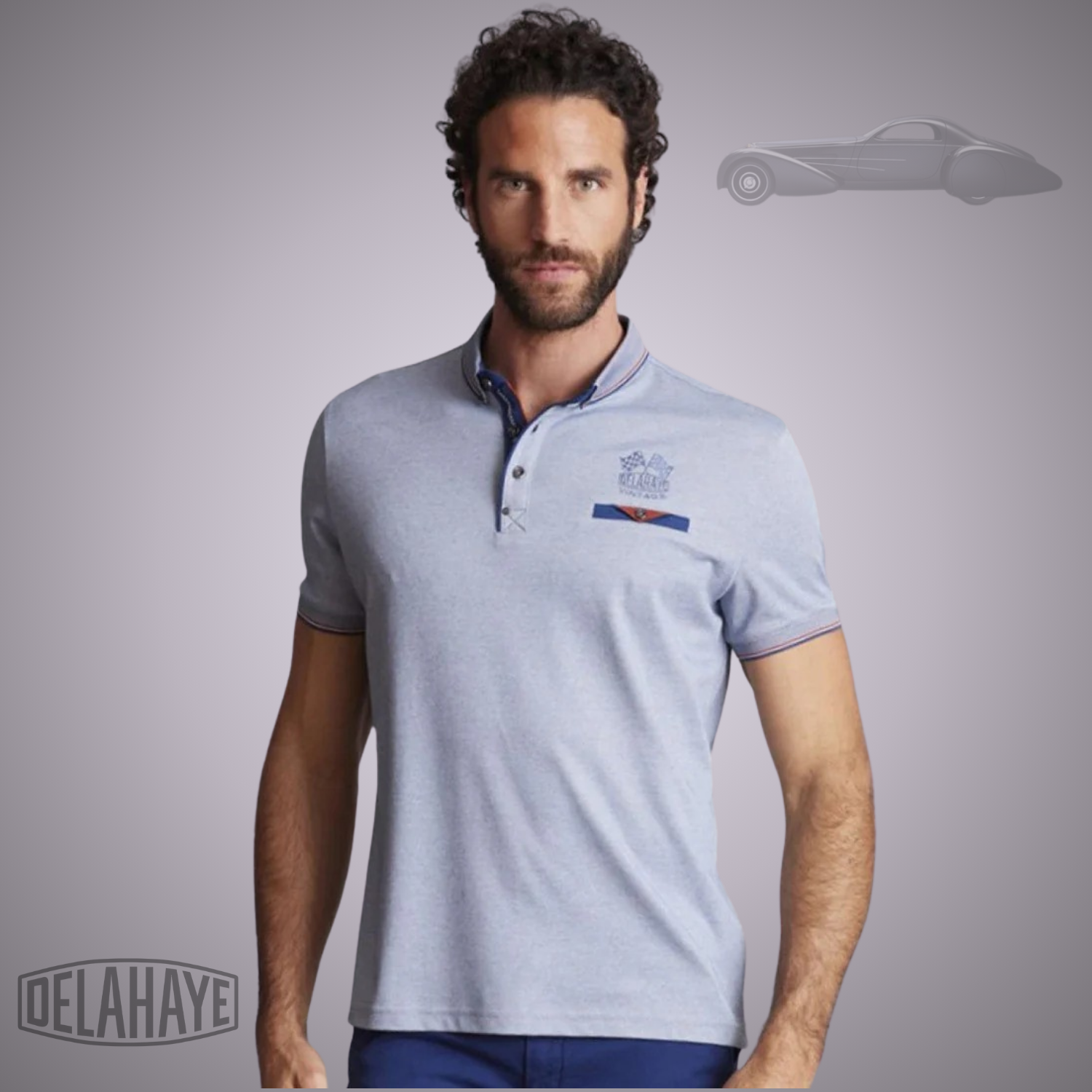 Delahaye Polo "Lacalu" - Bleu - Jusqu'au 4XL