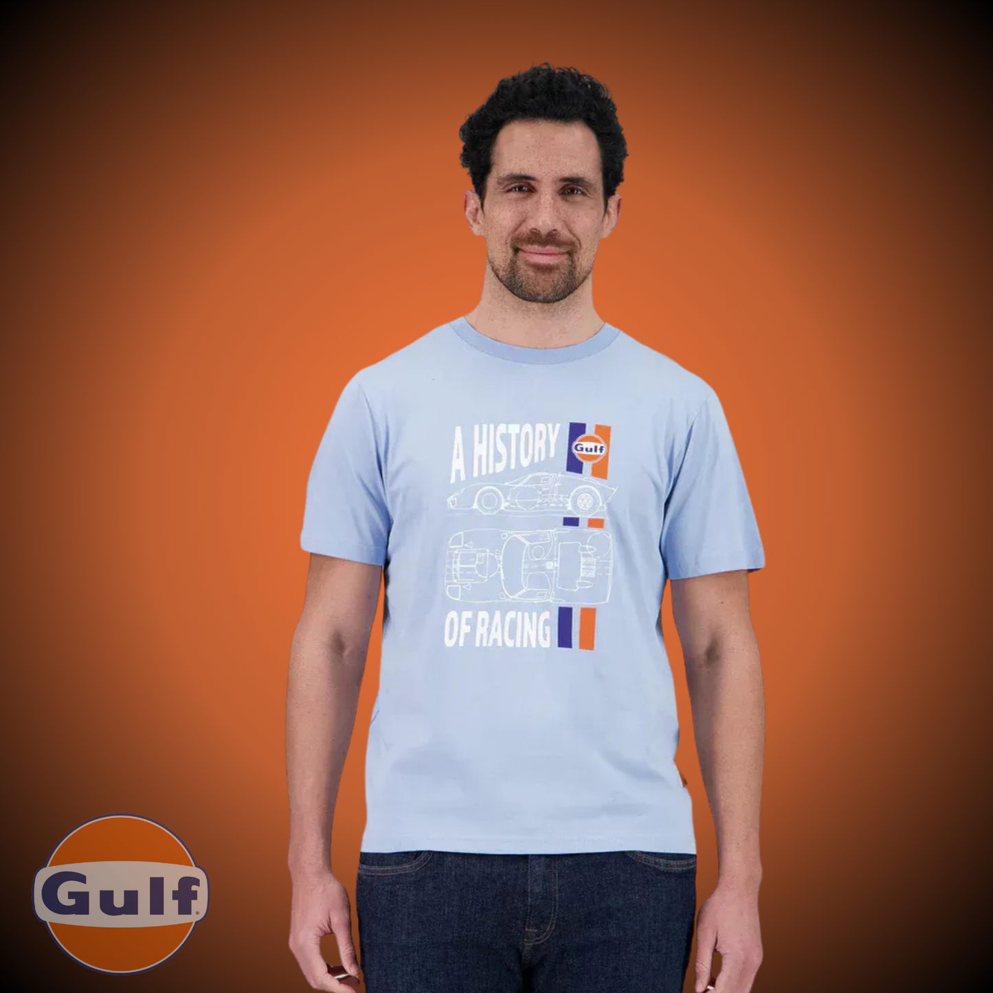 Gulf Tee Shirt "Racing History" - Light Blue