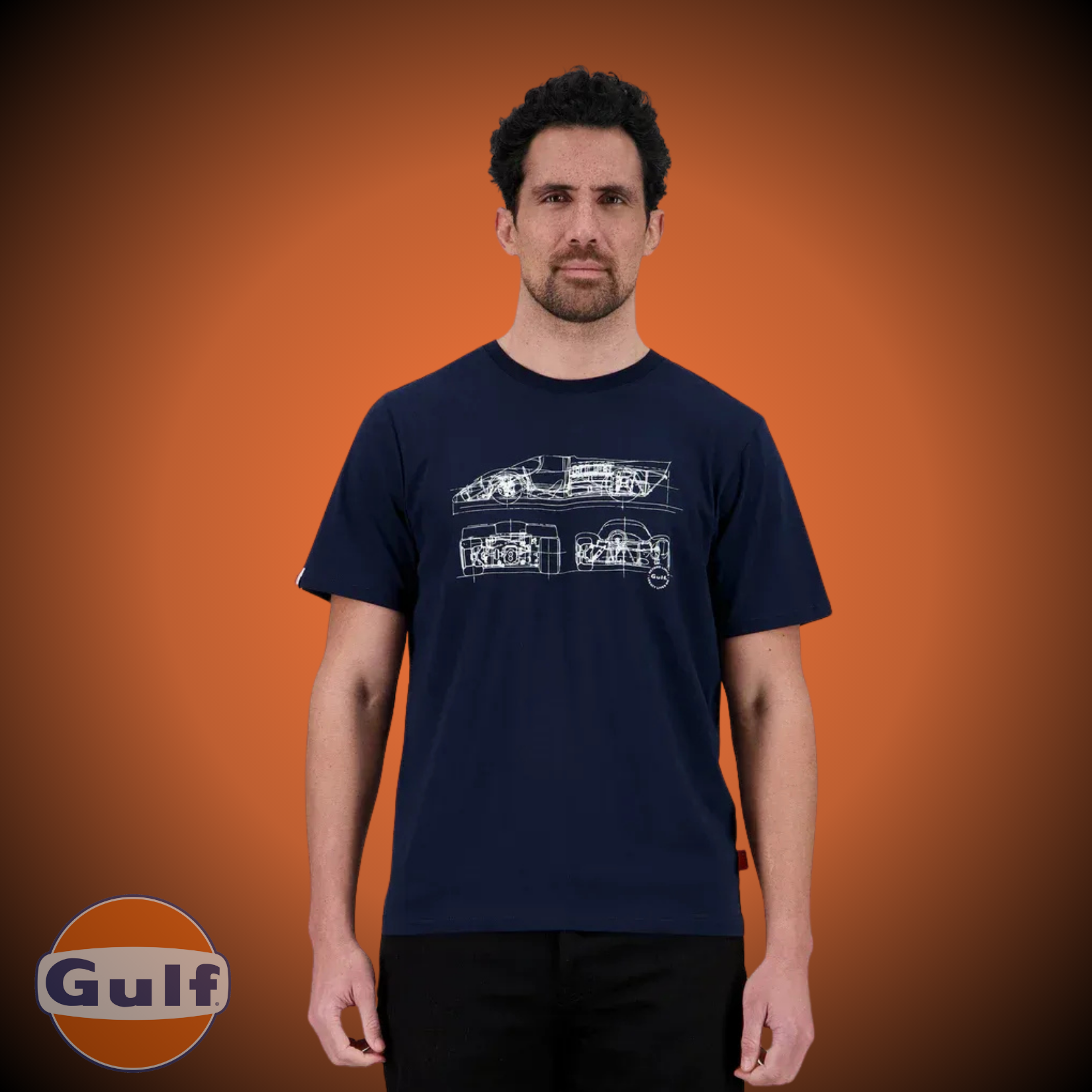 Gulf Tee Shirt "Blue Print" - Marine